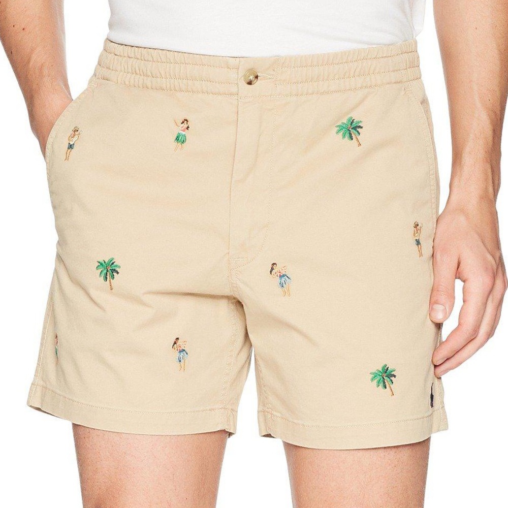 Natural Classic Fit Mens Hawaiian Shorts, LG